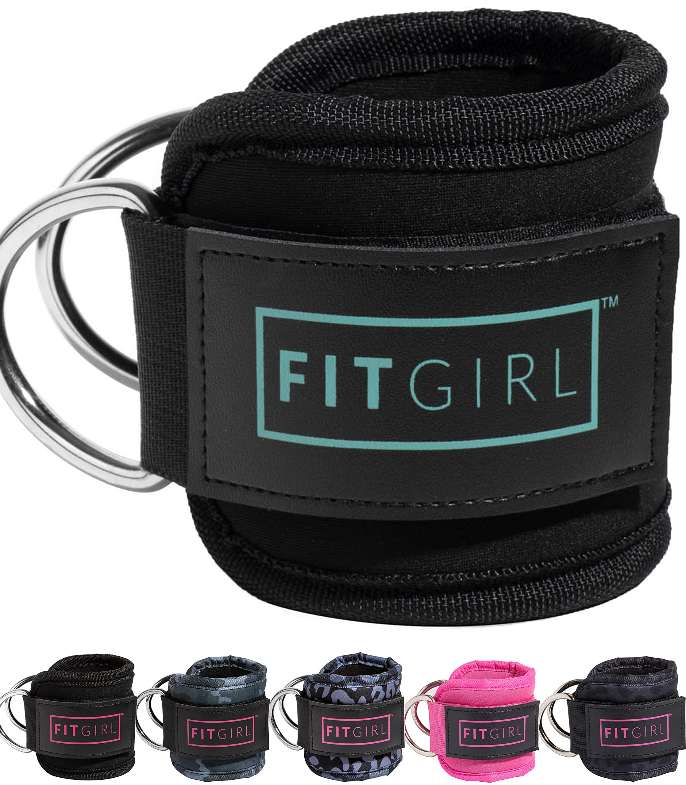 FITGIRL - Ankle Strap for Cable Machines and Resistance Bands, Work Out Cuff Attachment for Home & Gym, Booty Workouts - Kickbac