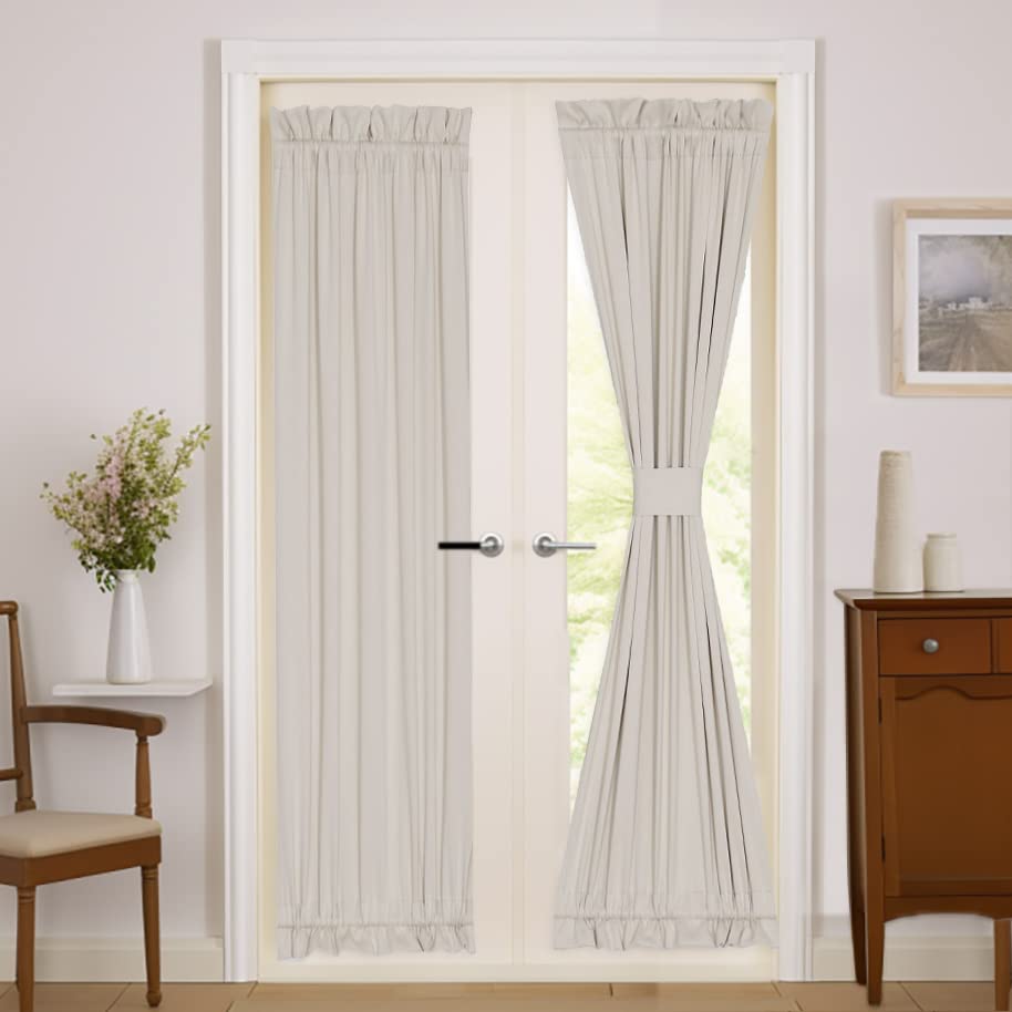 Hsqcream25x72d 1 Panovous Sidelight Curtains For Front Door Privacy Functional Thermal Insulated Blackout French 72 Inch Side