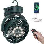 Coolice Camping Fan with Remote Control - 65Hrs 12000mAh Rechargeable Fan,  3 Speeds & Timing Battery Powered Fan with Light & Hook, Tent