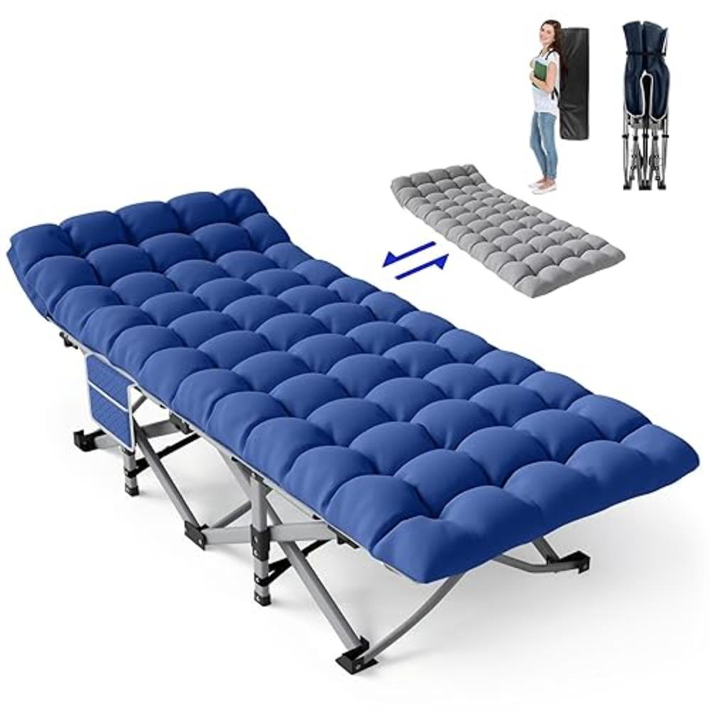 Slendor Camping Cot for Adults,Cots for Sleeping,Max Load 800lbs Camp Cot with Mattress,Folding Cot, Portable Sleeping Cot,Outdo