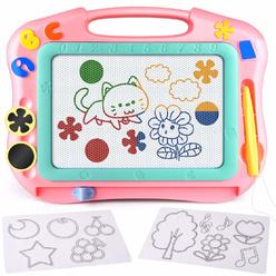 FLY2SKY Magnetic Drawing Board Magna Drawing Doodle Board Travel Size Toddler Toys for 1-2 Year Old Sketch Writing Colorful Eras