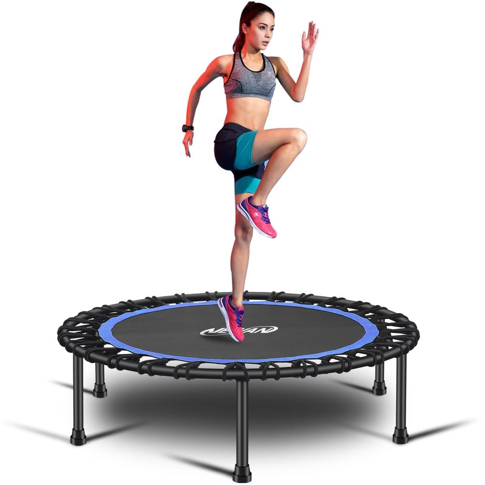 Newan 40'' Silent Fitness Mini Trampoline - Indoor Rebounder for Adults - Best Urban Cardio Jump Fitness Workout Trainer, Covere