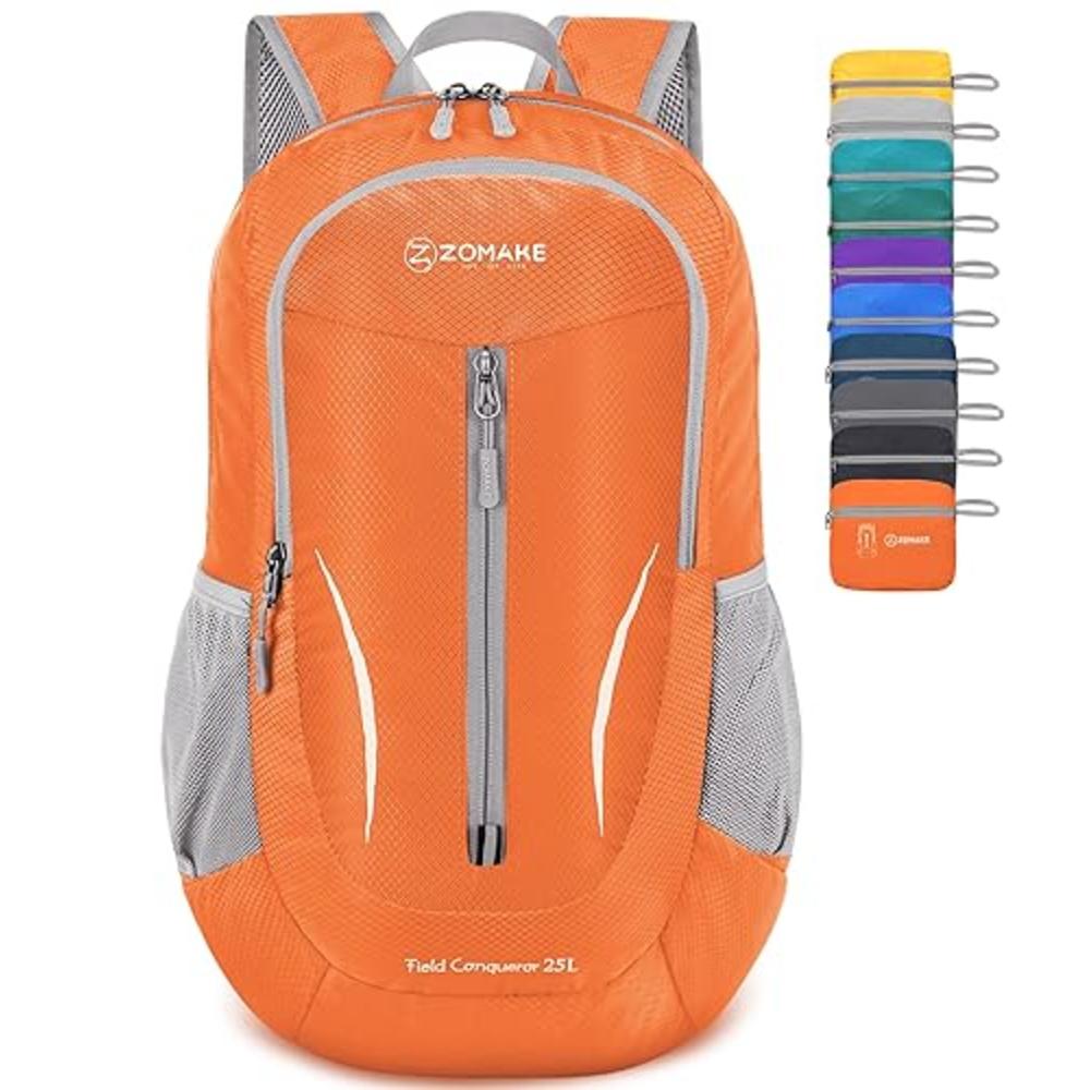 ZOMAKE Ultra Lightweight Packable Backpack 25L - Foldable Hiking Backpacks Water Resistant Small Folding Daypack for Travel(Oran