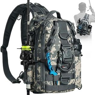 Piscifun Fishing Tackle Backpack with Rod Gear Holder