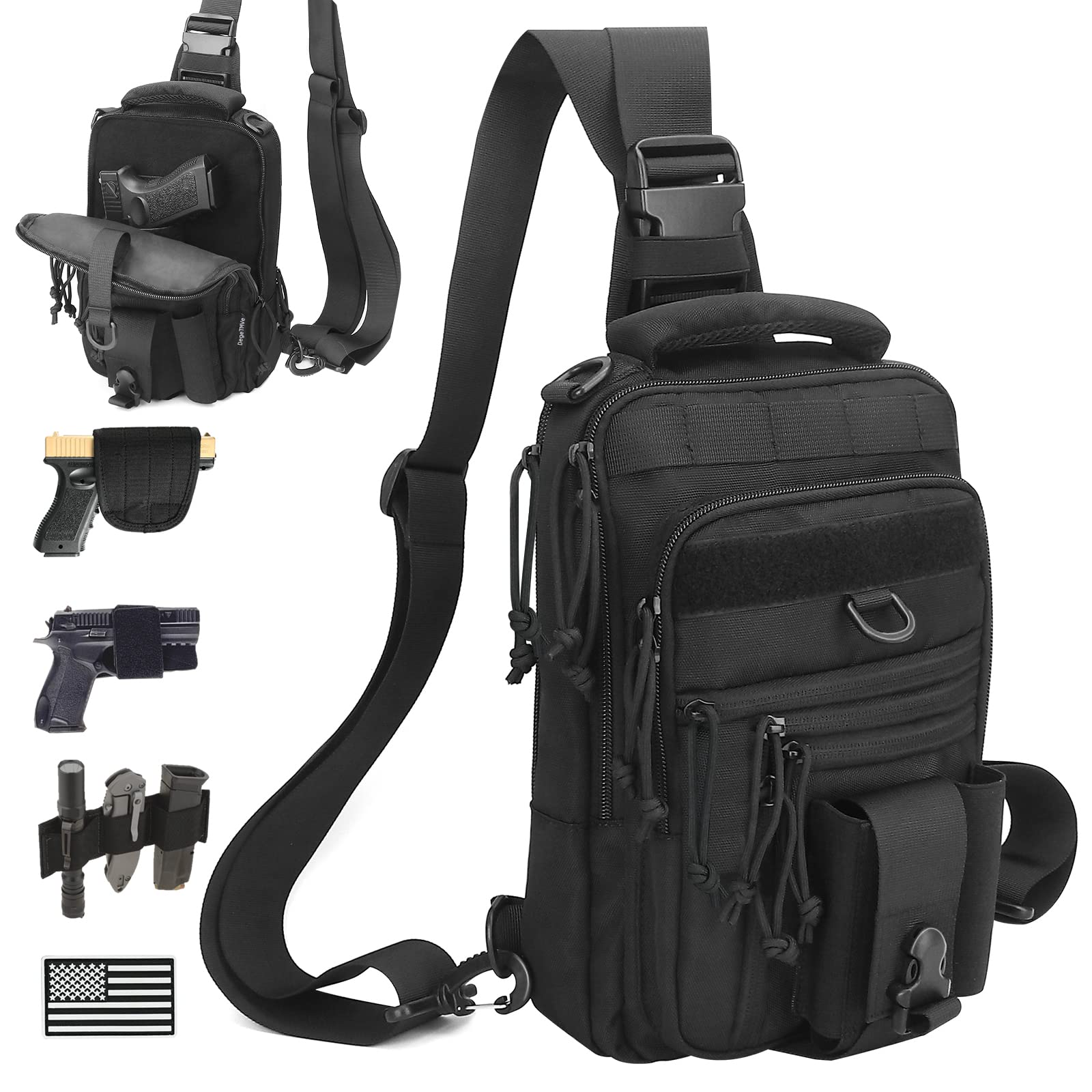 DegeTMVe Dual Pistol Holster Chest Bag Concealed Carry Sling