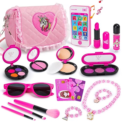 Meland Toys for Girls - Toddler Girls Gift Idea for Birthday Christmas, Pretend Makeup Kit for Girls with My First Purse Toy, Ma