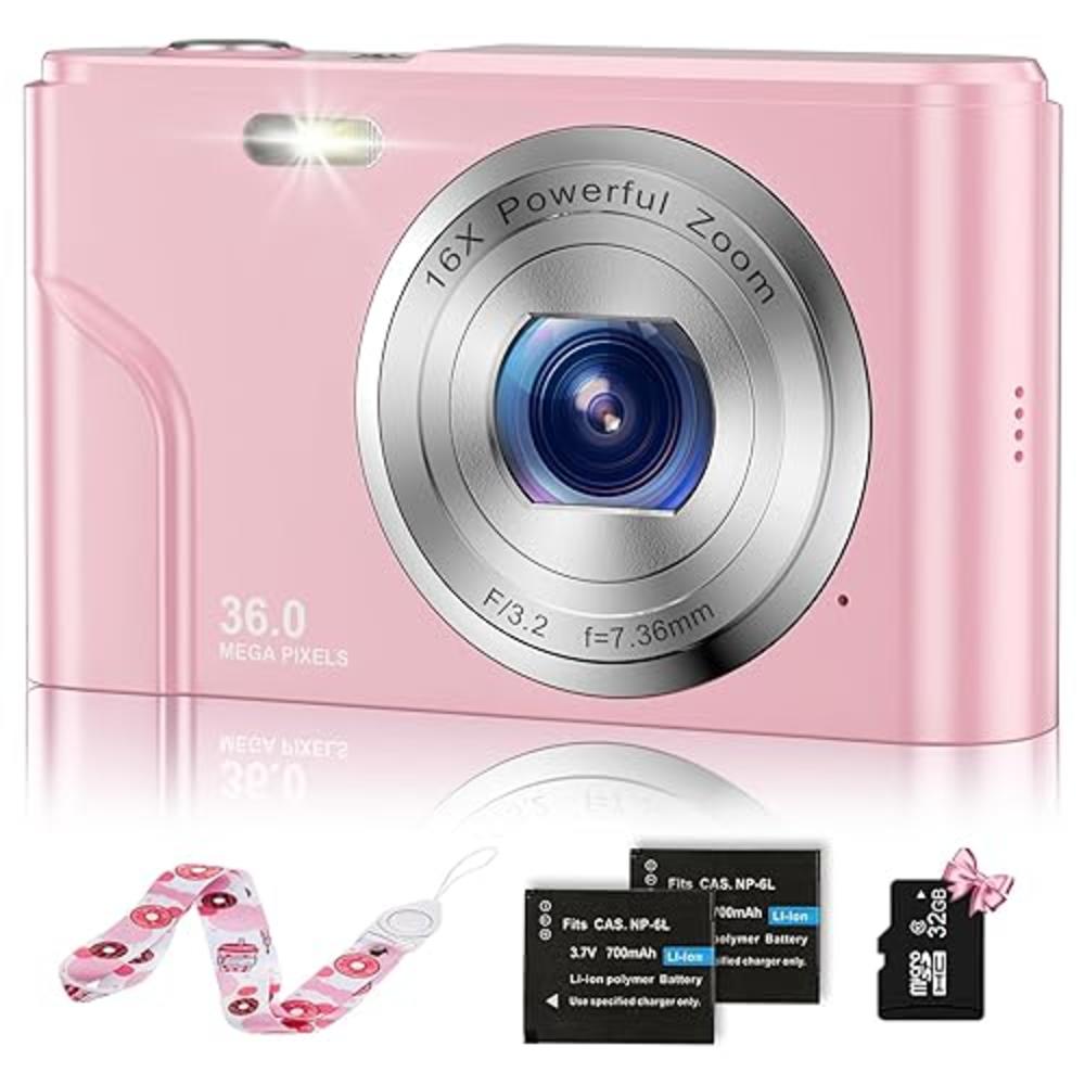 BEVLXNIV Digital Baby Camera for Kids Teens Boys Girls Adults,1080P 48MP Kids Camera with 32GB SD Card,2.4 Inch Kids Digital Camera with