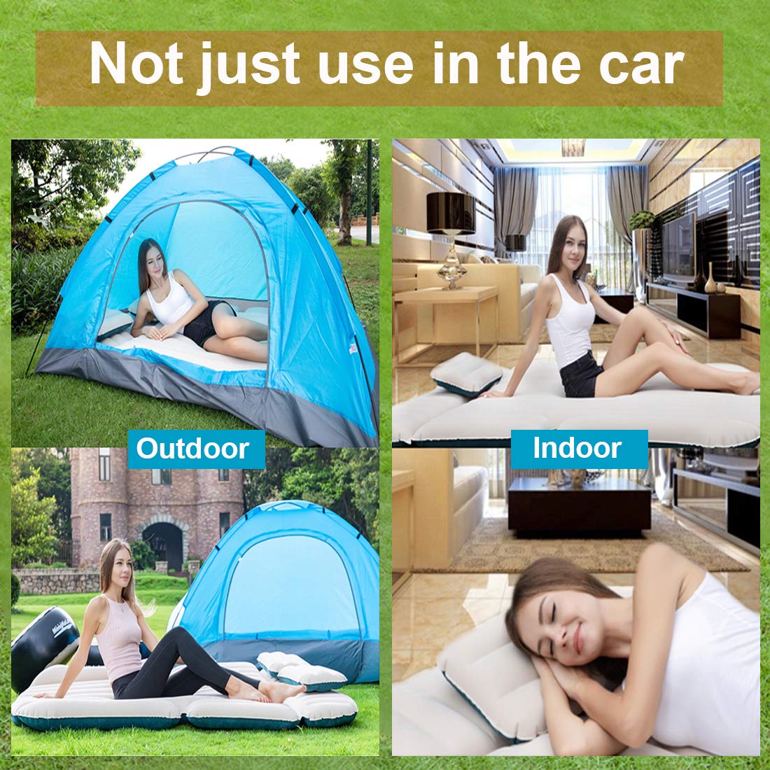 WEY&FLY SUV Air Mattress Thickened and Double-Sided Flocking Travel Camping Bed Dedicated Mobile Cushion Extended Outdoor for Ba