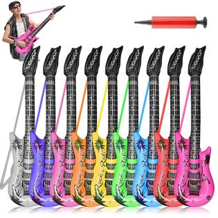 Inflatable Guitar 4 Assorted Neon Colours P1 106cm Inflatable Guitar 4 Assorted Neon Colours P1 106cm