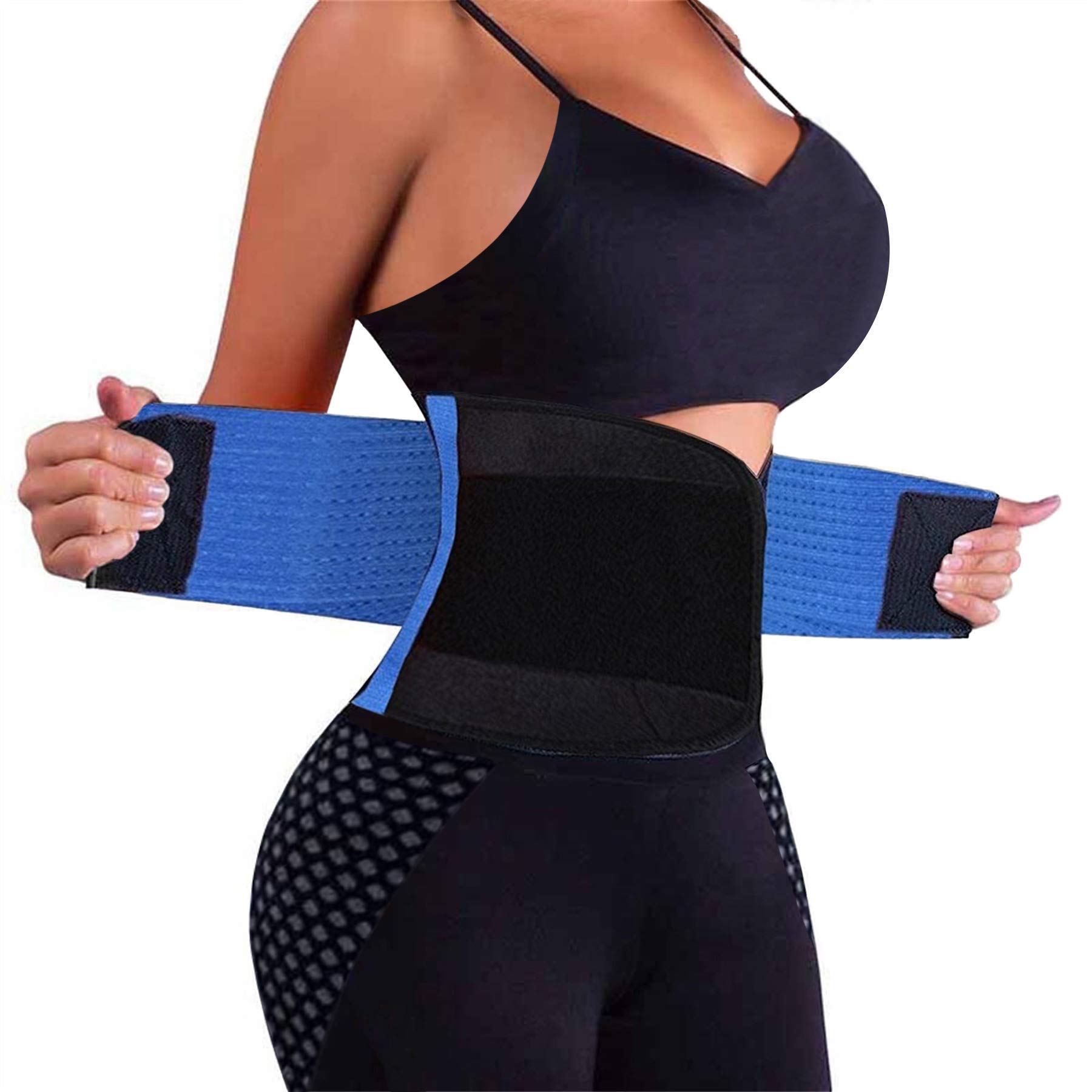 VENUZOR Waist Trainer Belt for Women - Waist Cincher Trimmer - Slimming  Body Shaper Belt - Sport Girdle Belt (UP Graded)(Blue,X