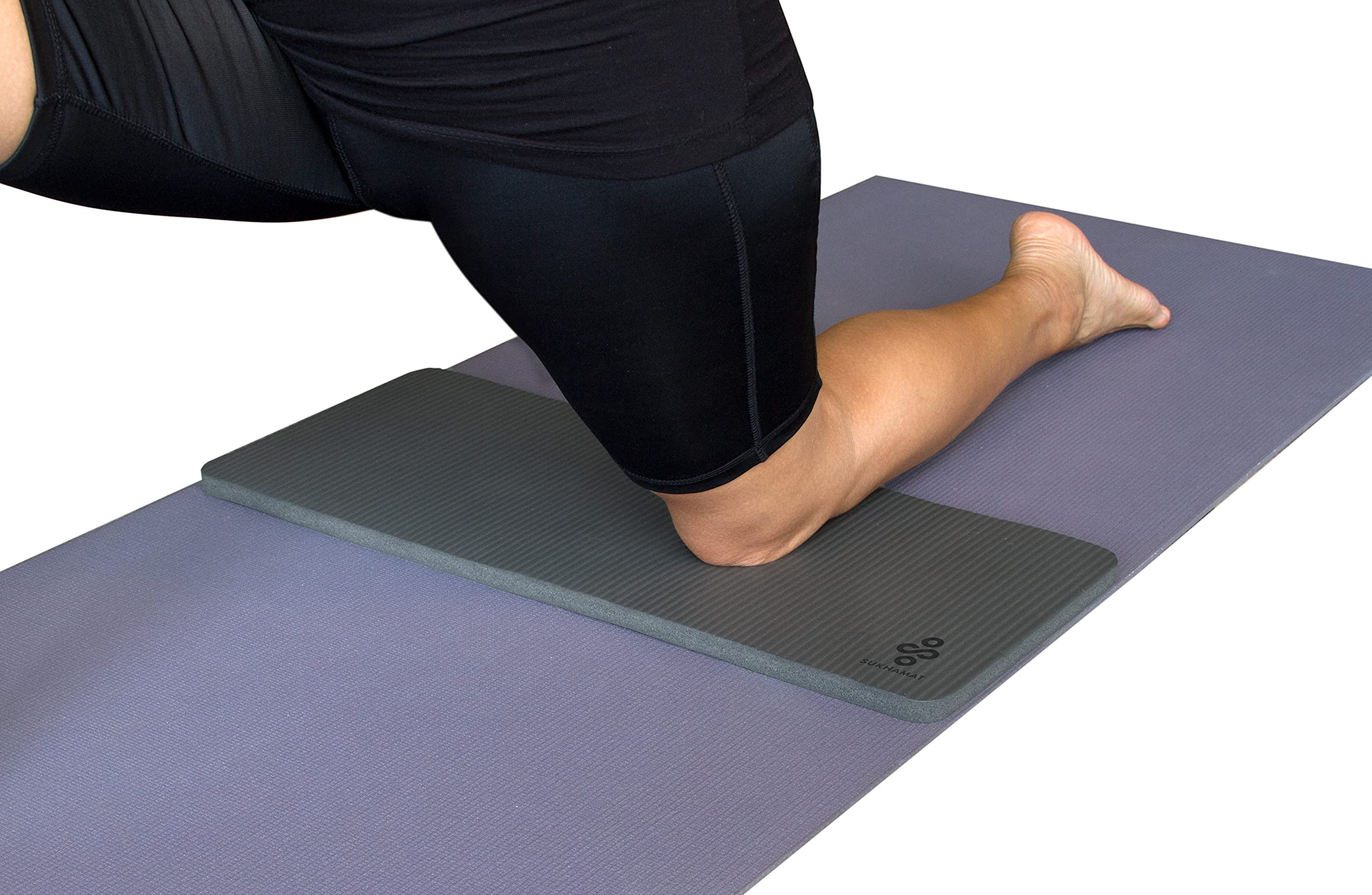 SukhaMat Yoga Knee Pad - NEW! 15mm (5/8) Thick - The best yoga knee pad  for a pain free Fitness Exercise Workout. Cushions pres