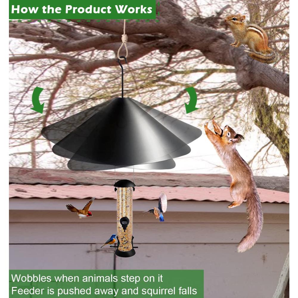 Spring Raccoon Baffle Fandature 19 Inch PP Squirrel Proof Baffle for Protecting Outside Pole ...
