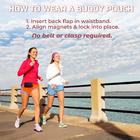 Running Buddy Magnetic Buddy Pouch - Mini, Beltess, Chafe & Bounce Free, Water-Resistant & Magnetic Closure