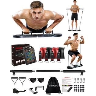HOTWAVE 20 in Push Up Board with 16 Gym Accessories