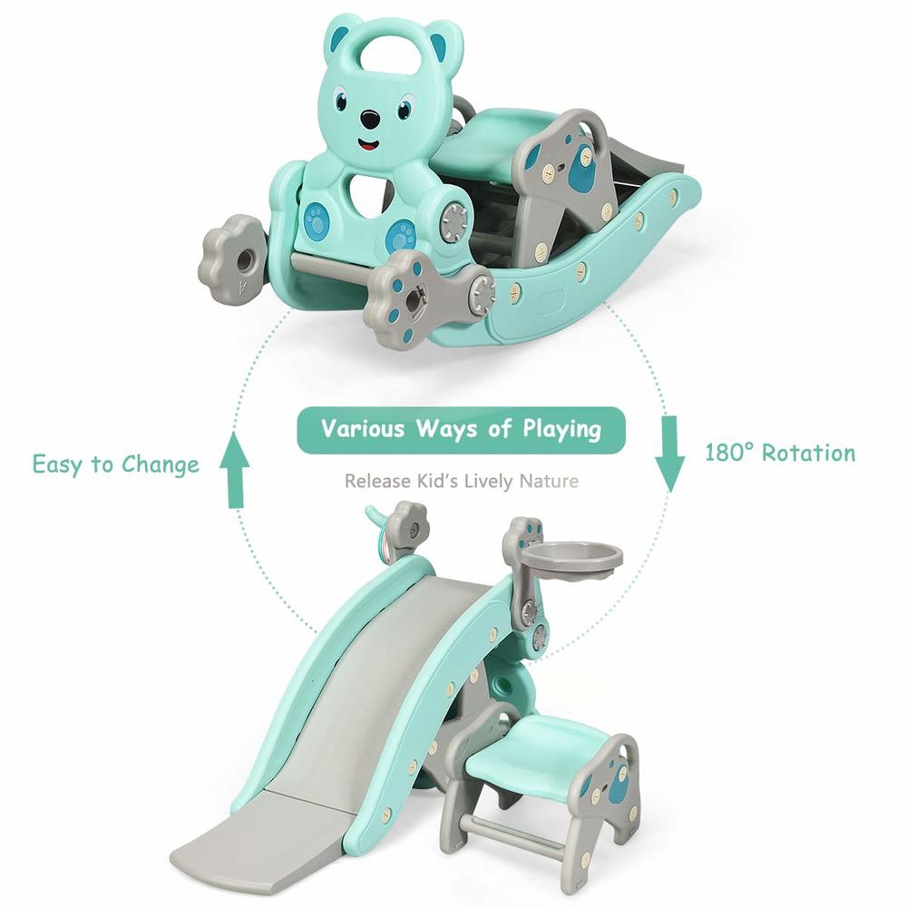 Costzon 5 in 1 Toddler Slide Rocking Toy, Slide for Kids with ...