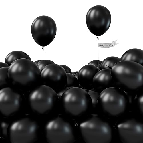 PartyWoo Black Balloons, 120 pcs 5 Inch Matte Black Balloons, Black Balloons for Balloon Garland or Balloon Arch as Party Decora