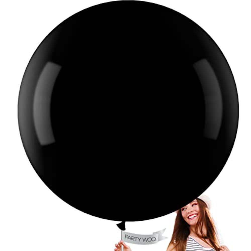 PartyWoo Black Balloons, 4 pcs 36 Inch Large Matte Black Balloons, Big Black Balloons for Balloon Garland or Arch as Party Decor