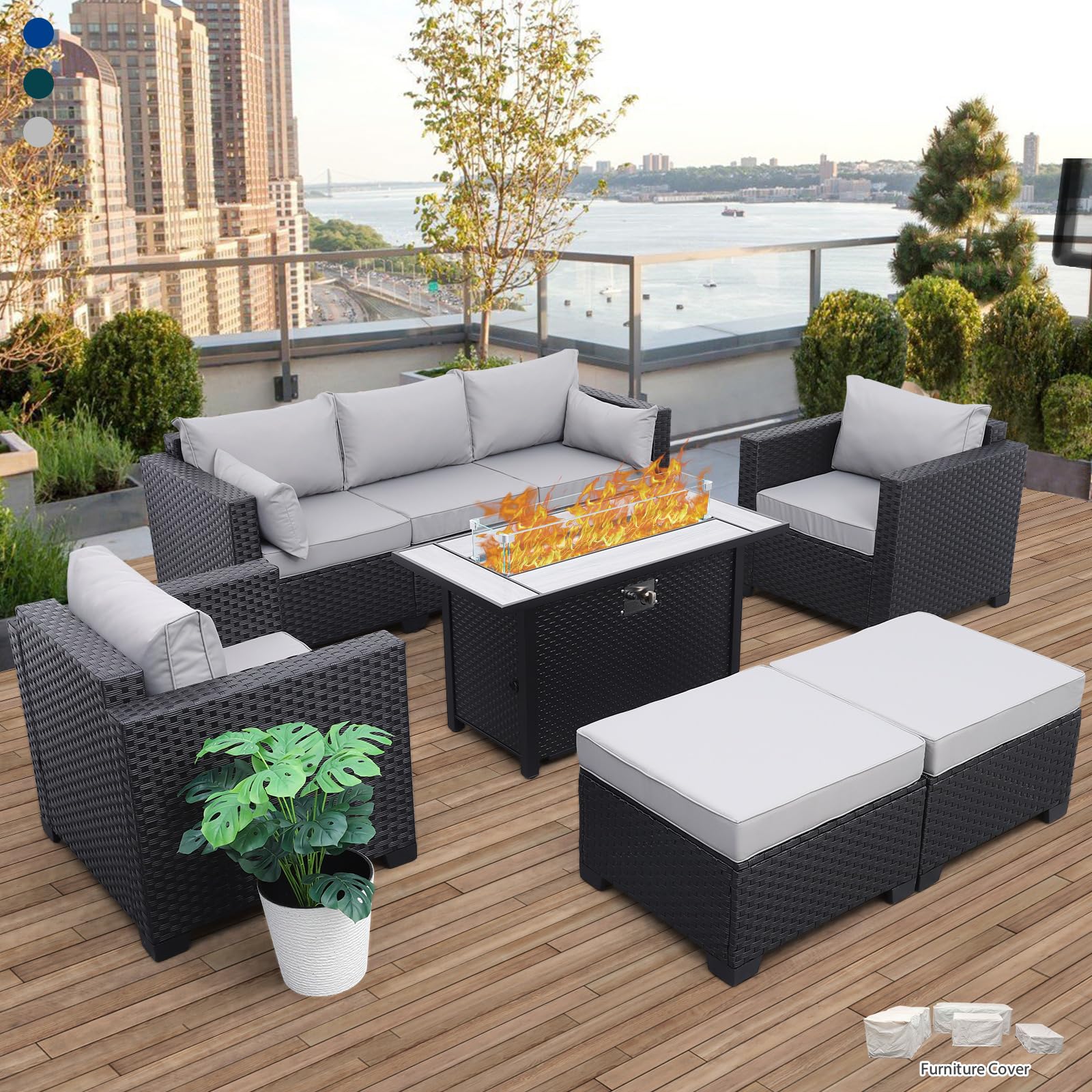 Couch Amazon Metal Patio Furniture Patio Set 5-Piece Rattan