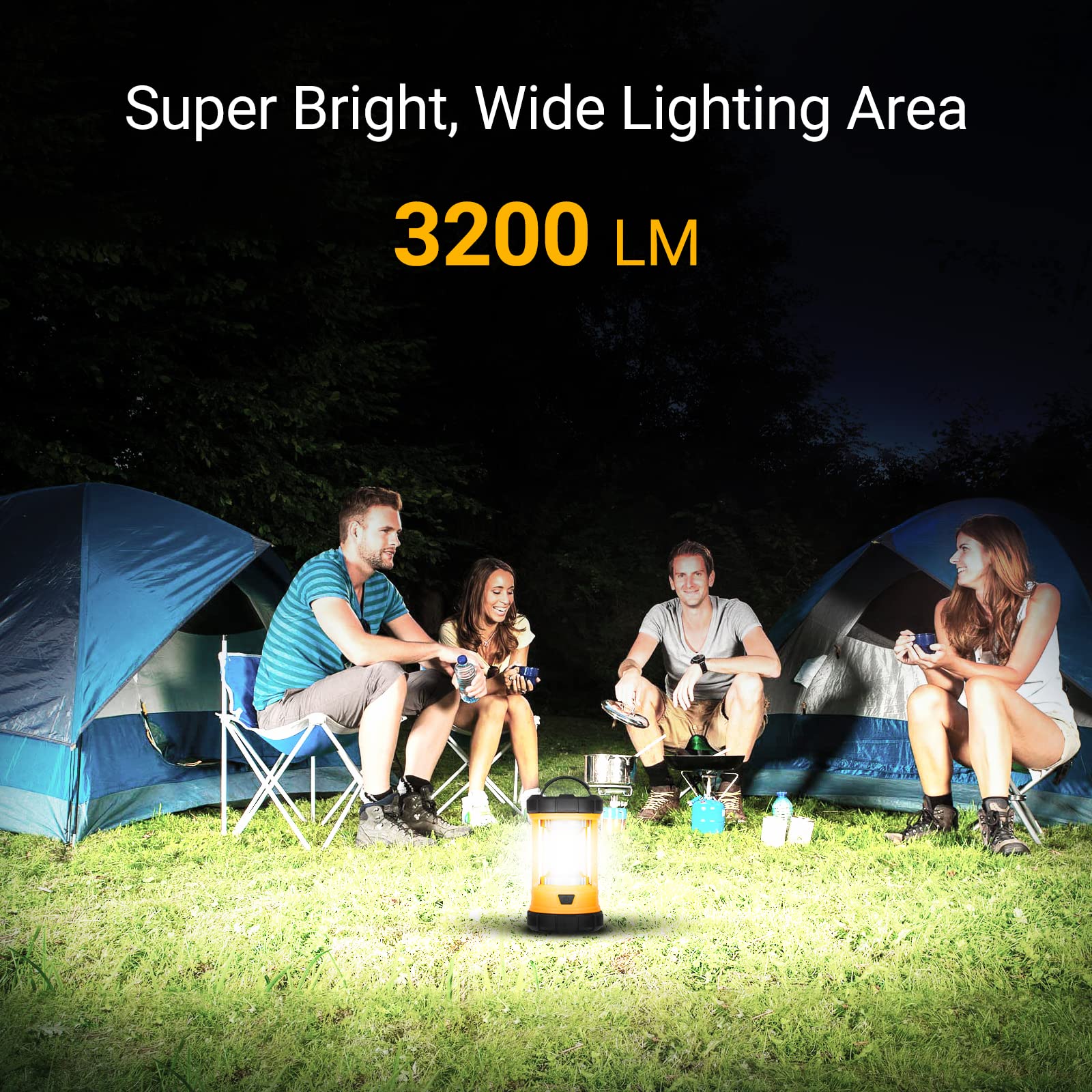 CT CAPETRONIX Camping Lantern, 3200LM Bright Camping Light, 4600mAh Power Bank Rechargeable LED Lantern for Power Outages, 5 Light Modes Lante