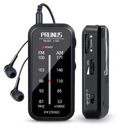 Prunus Pocket Radio Mini AM FM Stereo Radio Portable Battery Operated Radio, Includes Headphones, with Back Clip and Signal Indicator, 