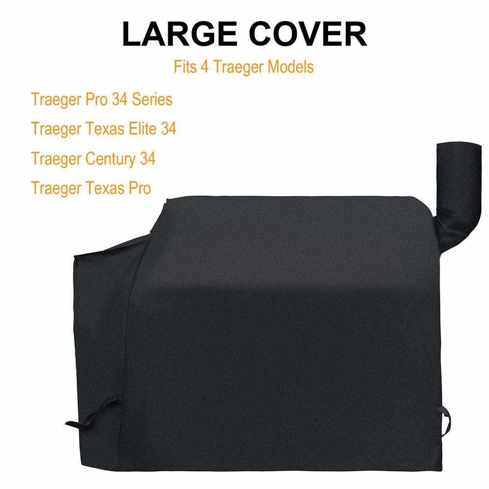 i COVER Pellet Grill Cover- Fits Traeger 34 Series Grill and Smoker Heavy Duty Water Proof Patio Outdoor Canvas Barbeque BBQ Smo
