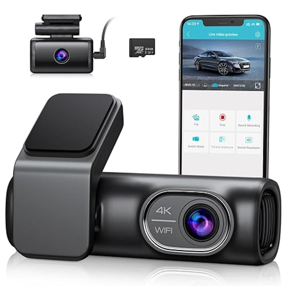 OMBAR Dash Cam Front and Rear 4K/2K/1080P+1080P 5G WiFi GPS, Dash Camera for Cars with Free 64G SD Card, Dual Dash Cam with WDR 