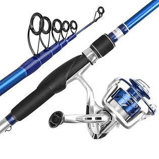 KastKing Compass Telescopic Fishing Combos, Spinning Rod, 6ft 6in - Medium - Moderate Fast and 4+1 KastKing Compass Telescopic Fishing Combos, Spinning Rod, 6ft 6in - Medium - Moderate Fast and 4+1