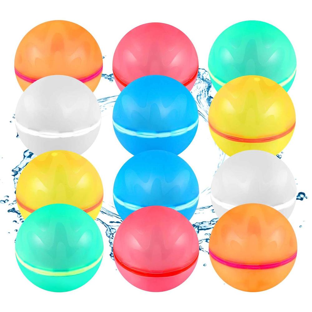 Smirodi SOPPYCID 12 Pcs Reusable Water Balloons, Pool Beach Water Toys for Boys and Girls, Outdoor Summer Toys for Kids Ages 3-12, Magne