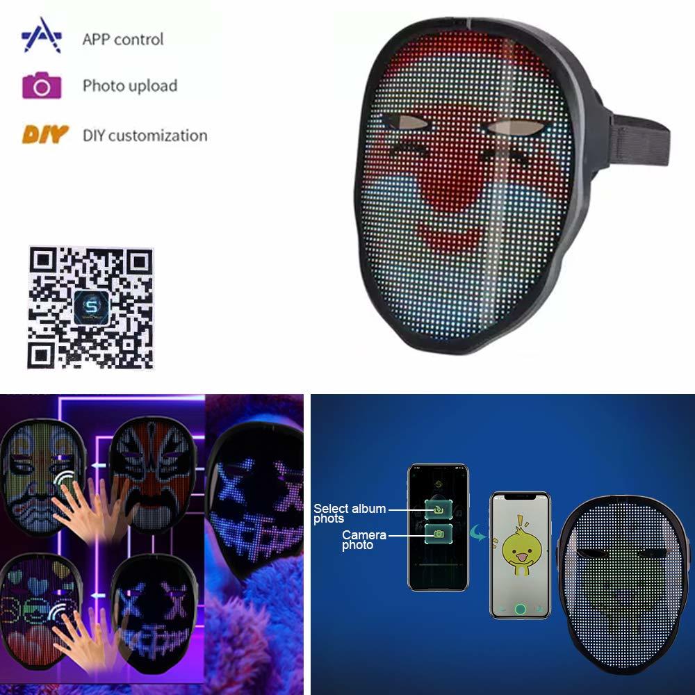 AINSKO LED Mask With Face Transforming-Light Up programmable mask,cool led mask,LED light up screen mask,led mad mask,Party Cost