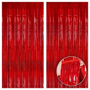 KATCHON KatchOn, Iridescent Red Backdrop Curtain - 6.4x8 Feet