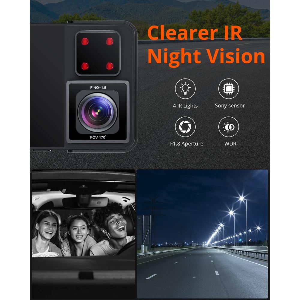Abx Camera Kingslim D1 pro Dual Dash Cam 4K Record Inside - Front and Inside Dash ...