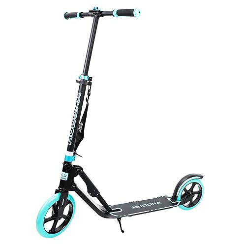 Hudora Scooter for Adults - Folding Adult Scooters Adjustable Height, Scooters for Teens 12 Years and up, Kick Scooter for Outdo