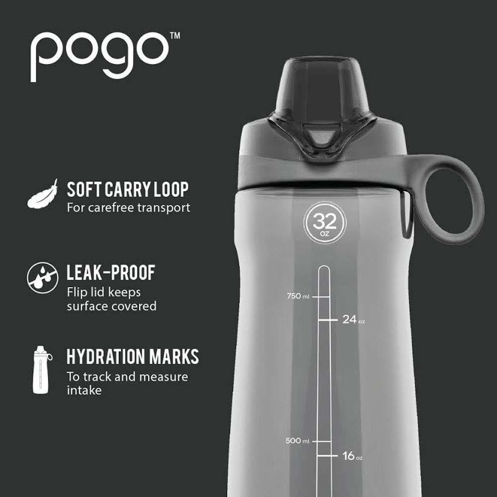 Pogo BPA-Free Plastic Water Bottle with Chug Lid, 32 Oz, Quetzal Teal