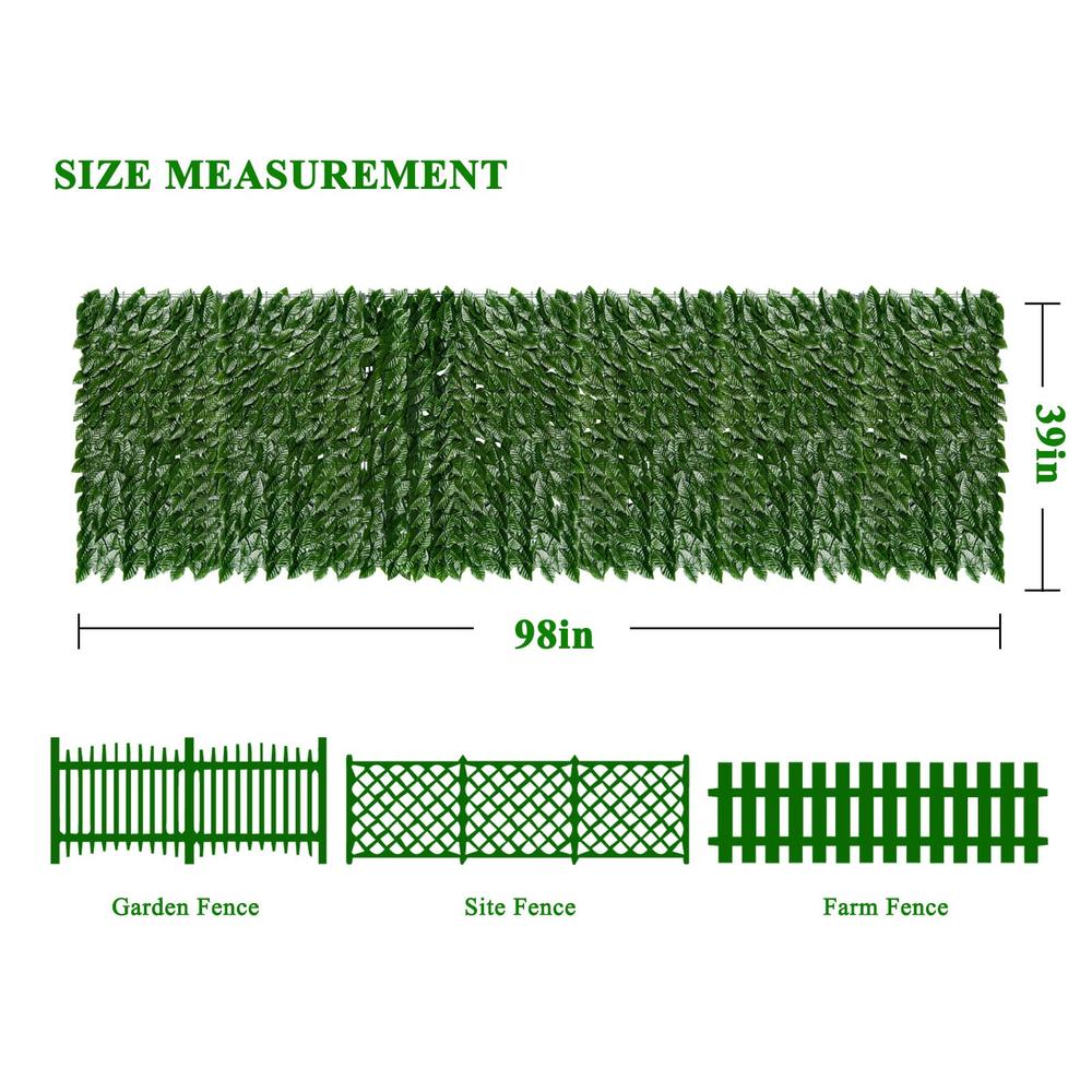 i COVER iCover Artificial Ivy Privacy Fence Screen, 39x98in Strengthened Joint Prevent Leaves Falling Off, Faux Hedge Panels Greenery Vi