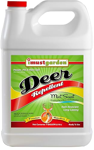 IMUSTGARDEN I Must Garden Deer Repellent: Mint Scent Deer Spray for Gardens & Plants - Natural Ingredients - 1 Gallon Ready to Use Refill