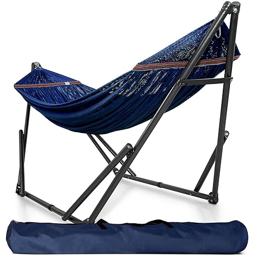 Tranquillo Adjustable Hammock Stand, Collapsible Camping Hammock and Stand, 600 lbs Capacity Steel Double Hammock Stand for 2 Pe