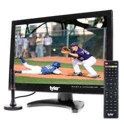 Tyler 14” Portable TV LCD Monitor 1080P Rechargeable Lithium Battery Operated, 2 Antenna, HDMI, USB, RCA, FM Radio, Digital Tune