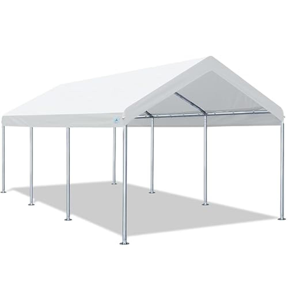 ADVANCE OUTDOOR Adjustable 10x20 ft Heavy Duty Carport Car Canopy Garage Boat Shelter Party Tent, Adjustable Peak Height from 9.