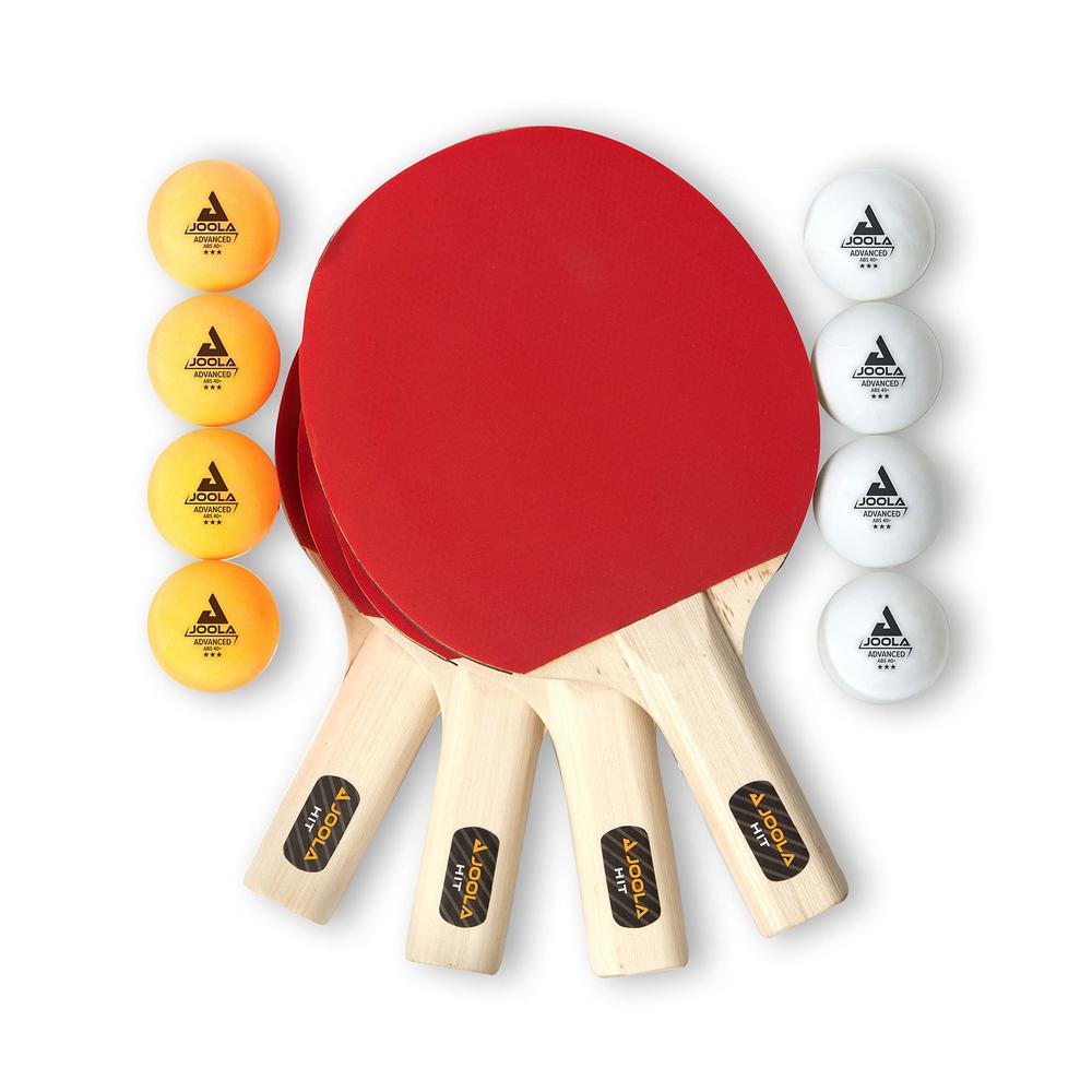 JOOLA All-in-One Indoor Table Tennis Hit Set (Bundle Includes 4 Rackets/Paddles, 8 Balls, Carrying Case), Multi, One Size (59152