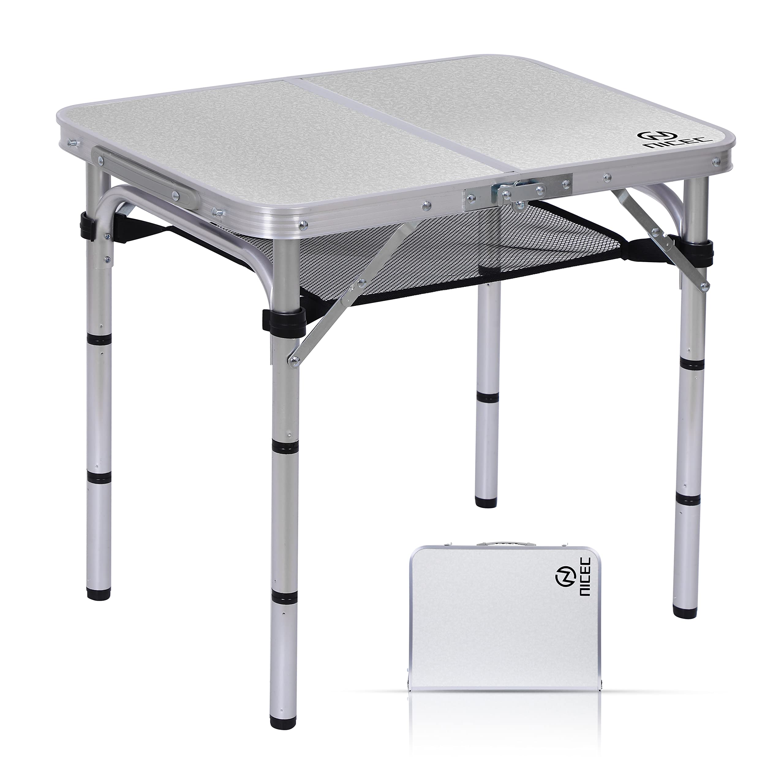 Nice C Card Table, Folding Picnic Table, Small Table, Adjustable Height Folding Table, Camping, Outdoor, Portable Lightweight Al