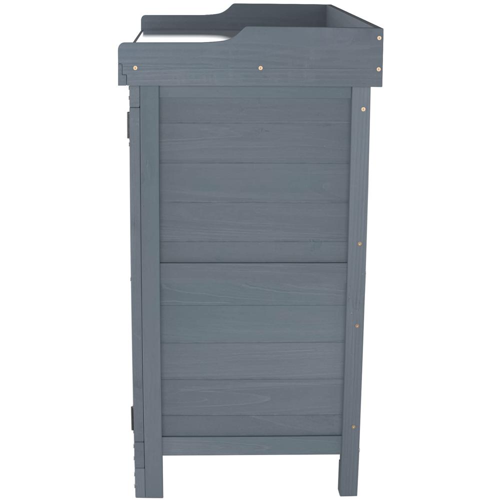 GDLF GOOD LIFE USA Outdoor Garden Patio Wooden Storage Cabinet Furniture Waterproof Tool Shed with Potting Benches Outdoor Work Stati