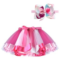 BGFKS LayeredTulle Rainbow Tutu Skirt for Newborn Baby Girls 1st Birthday Photography Outfit Sets.