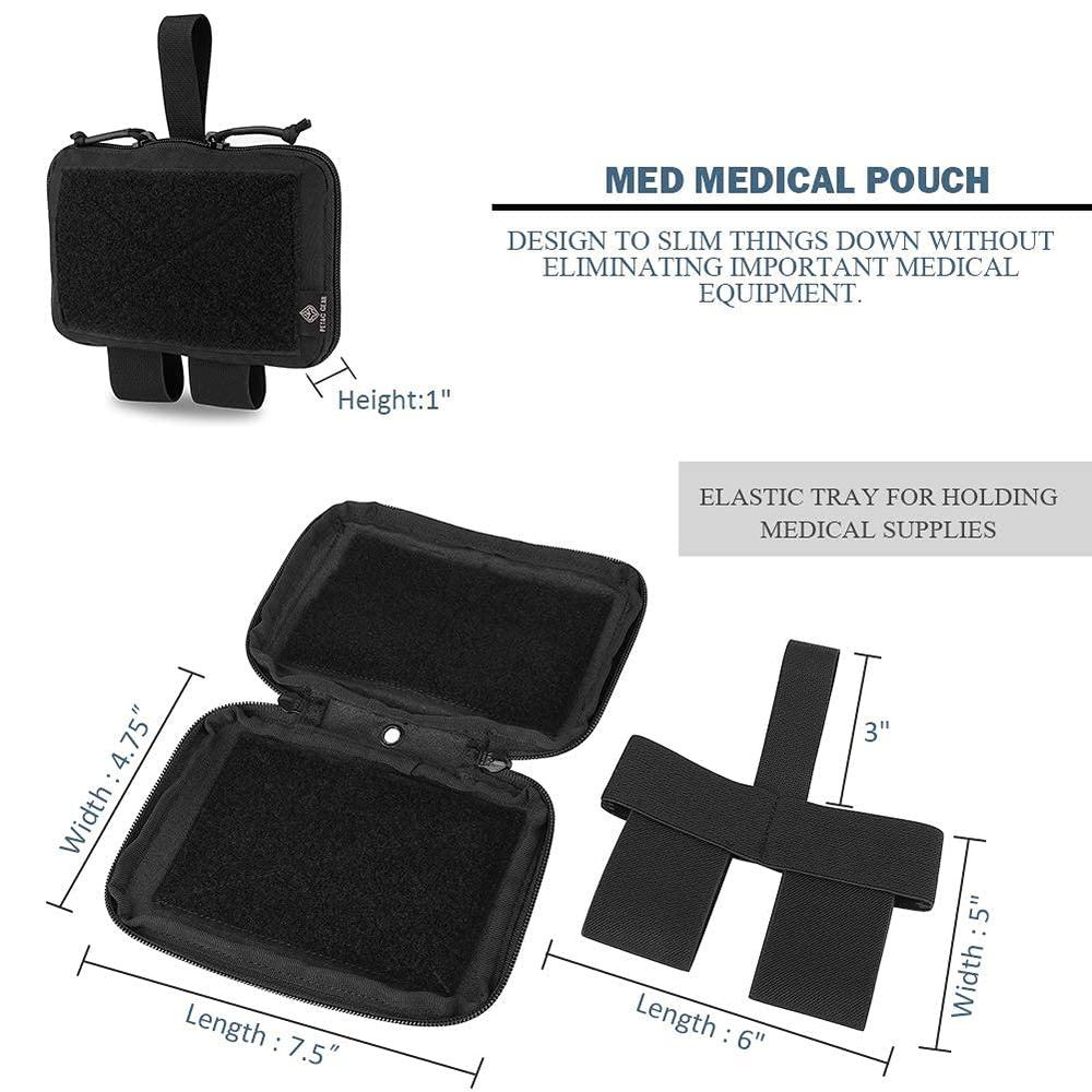 PETAC GEAR Tactical Belt Medical Pouch Compact Admin Pouch EMT First Aid Pouch IFAK Utility Pouch Trauma Kit Organizer Tournique
