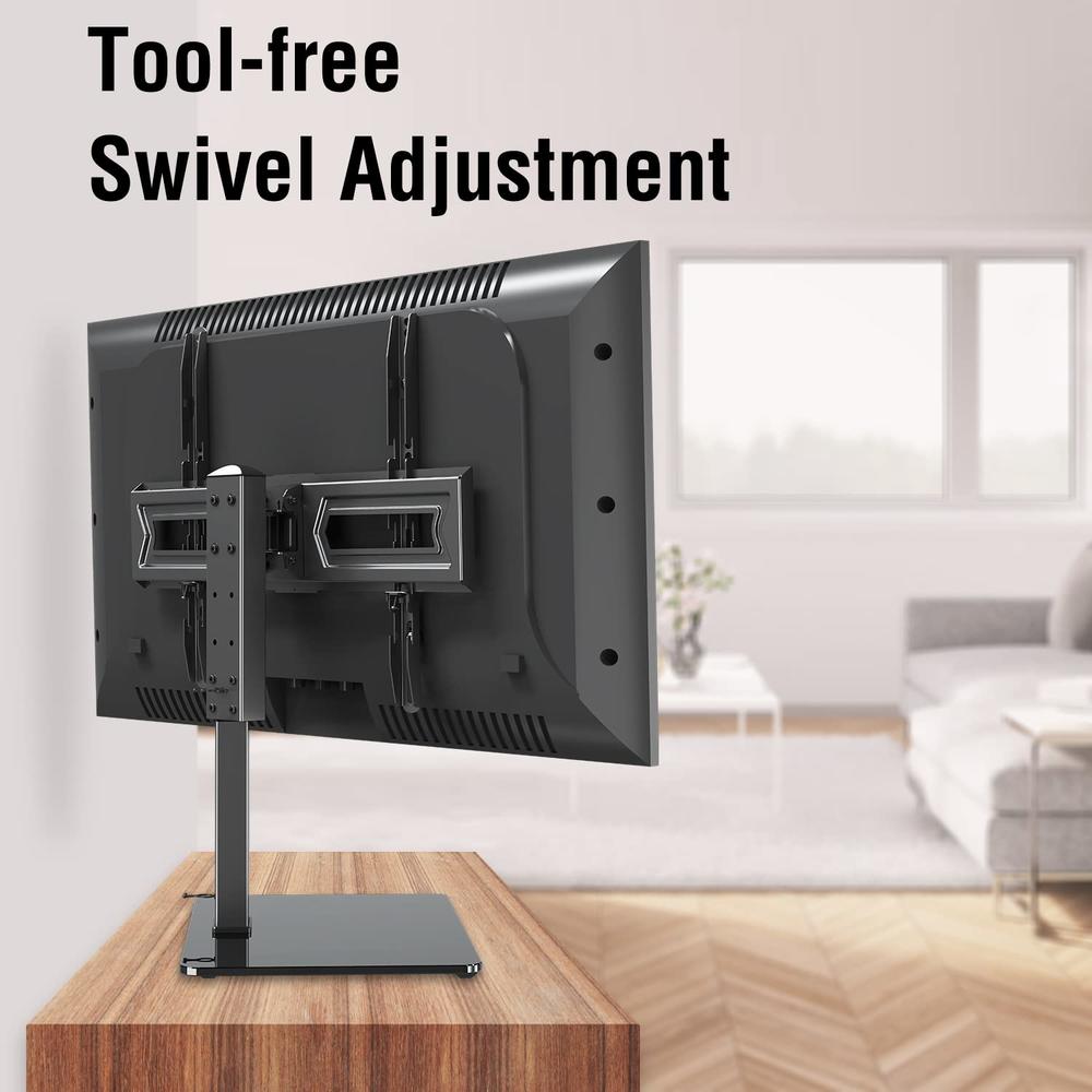 ELIVED Universal Swivel TV Stand Base, Table Top TV Stand for Most 37-70 inch LCD LED Flat Screen TVs, Height Adjustable TV Mount Stand