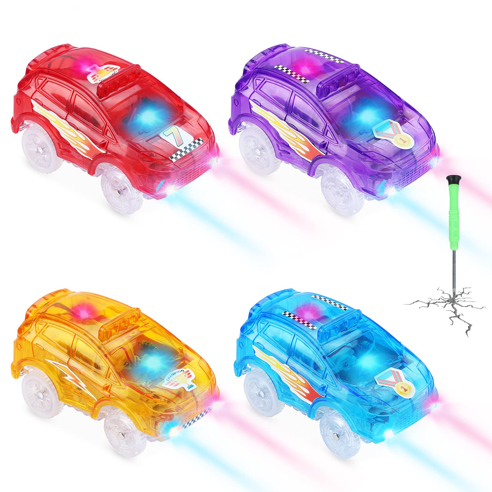 Save Unicorn Tracks Cars Replacement only, Toy Cars for Tracks