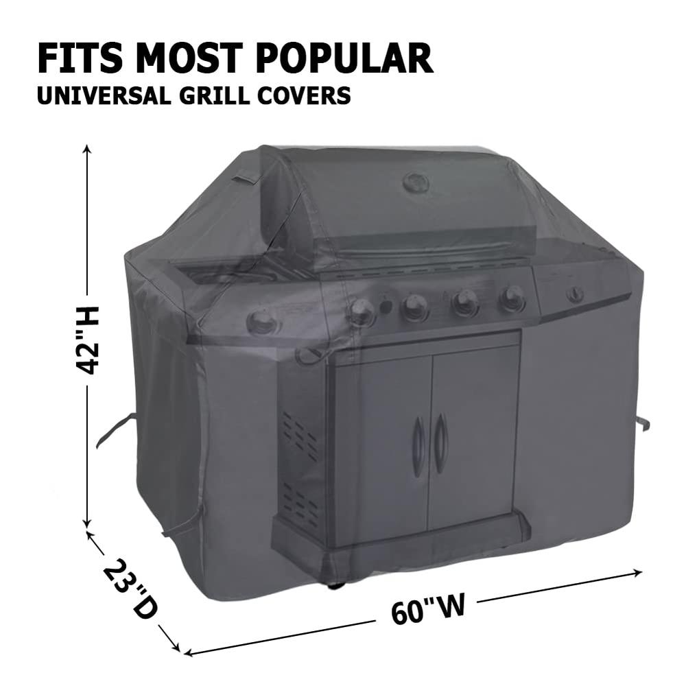 i COVER iCOVER Grill Cover, 600D Heavy Duty with Mesh Air Vent, 60 inch Waterproof Barbecue Gas Smoker Cover, UV and Fade Resistant, for