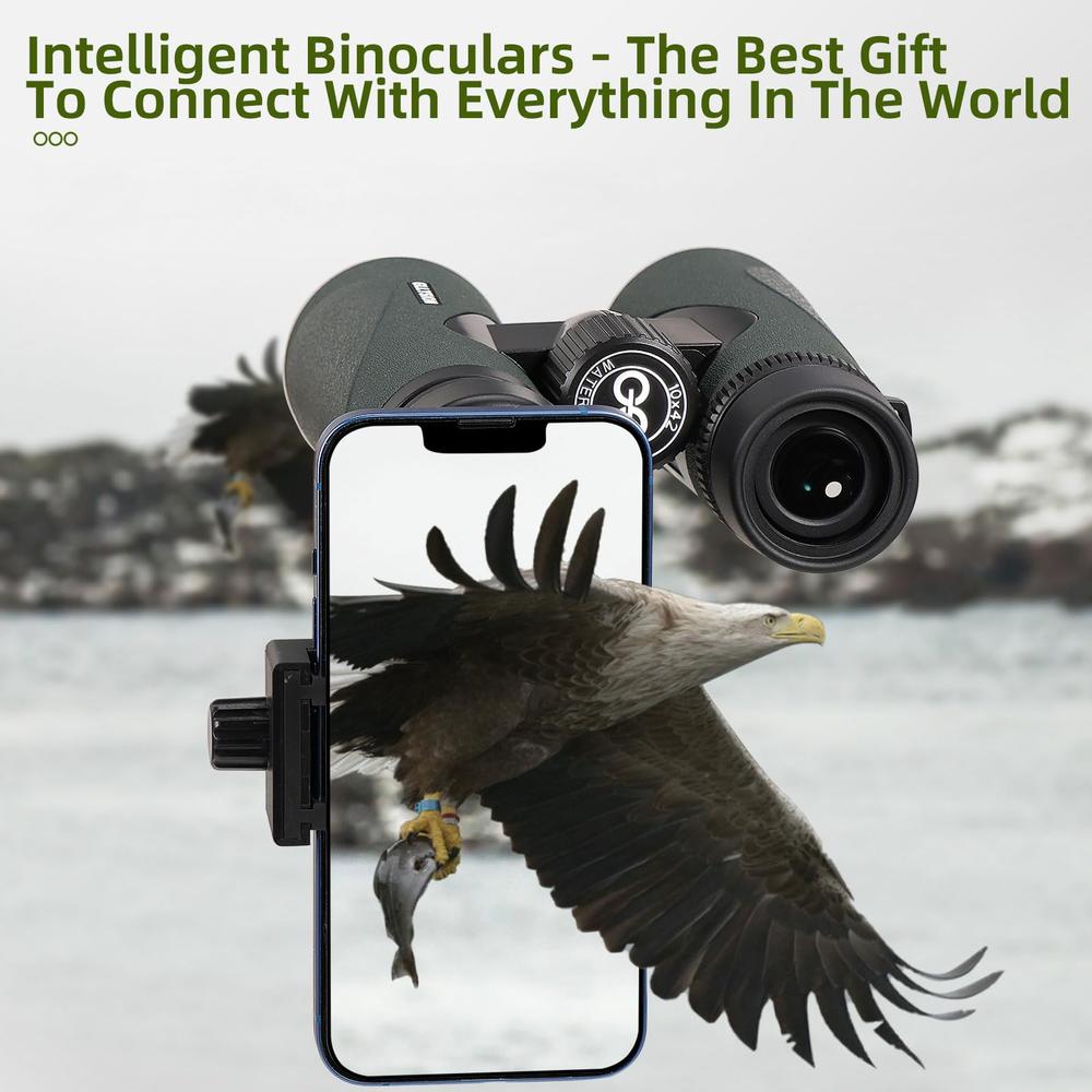 GLLYSION 12X50 Professional HD Binoculars for Adults with Phone Adapter, High Power Binoculars with BaK4 prisms, Super Bright Lightweight