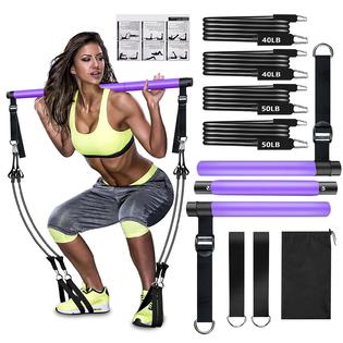Bbtops Pilates Bar Kit with Resistance Bands(4 x Bands),3-Section