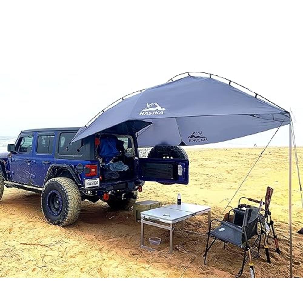 Hasika Versatility camping Tent for Truck Bed,SUV RVing, Van,Trailer and Overlanding Portable Teardrop Awning canopy Tear Resistant Tar