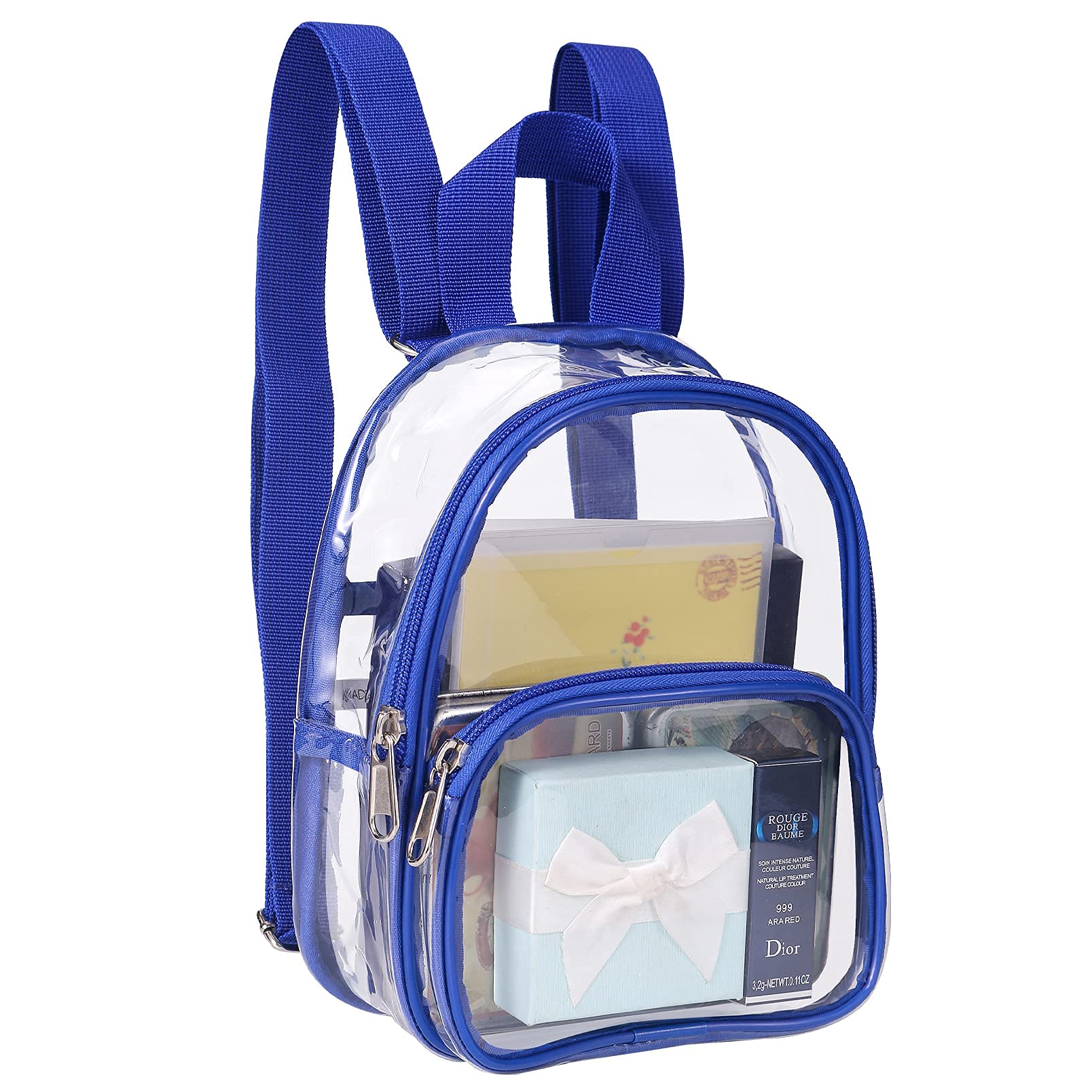 USPECLARE Clear Backpack Stadium Approved,Clear Bag Clear Mini Backpack with Size 7.5"x2.8"x9" for Girls, Waterproof Small Clear